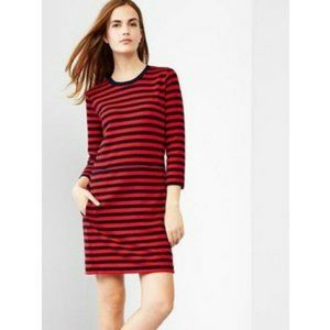 Gap Red and blue stripped mini with pockets straight fit dress